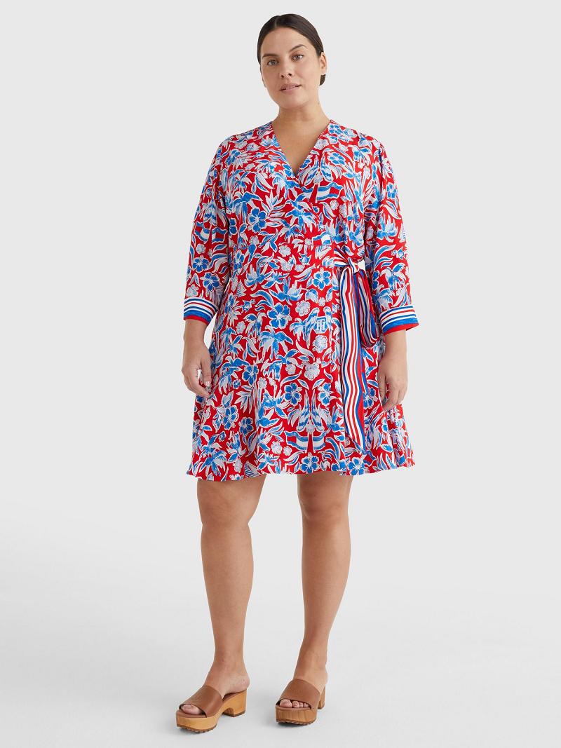 Dresses Tommy Hilfiger Curve Floral Wrap Multicolor | MX_W21054