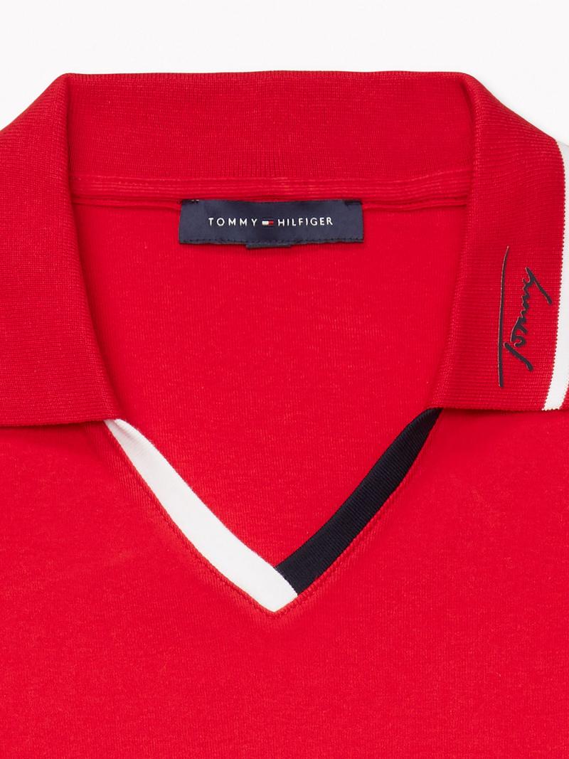 Dresses Tommy Hilfiger Curve Solid Polo Rojos | MX_W21055