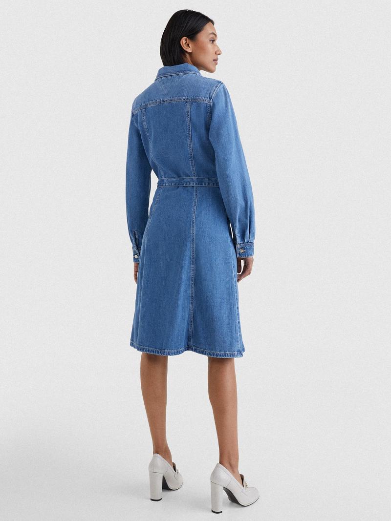 Dresses Tommy Hilfiger Denim Fit-And-Flare Azules | MX_W21056