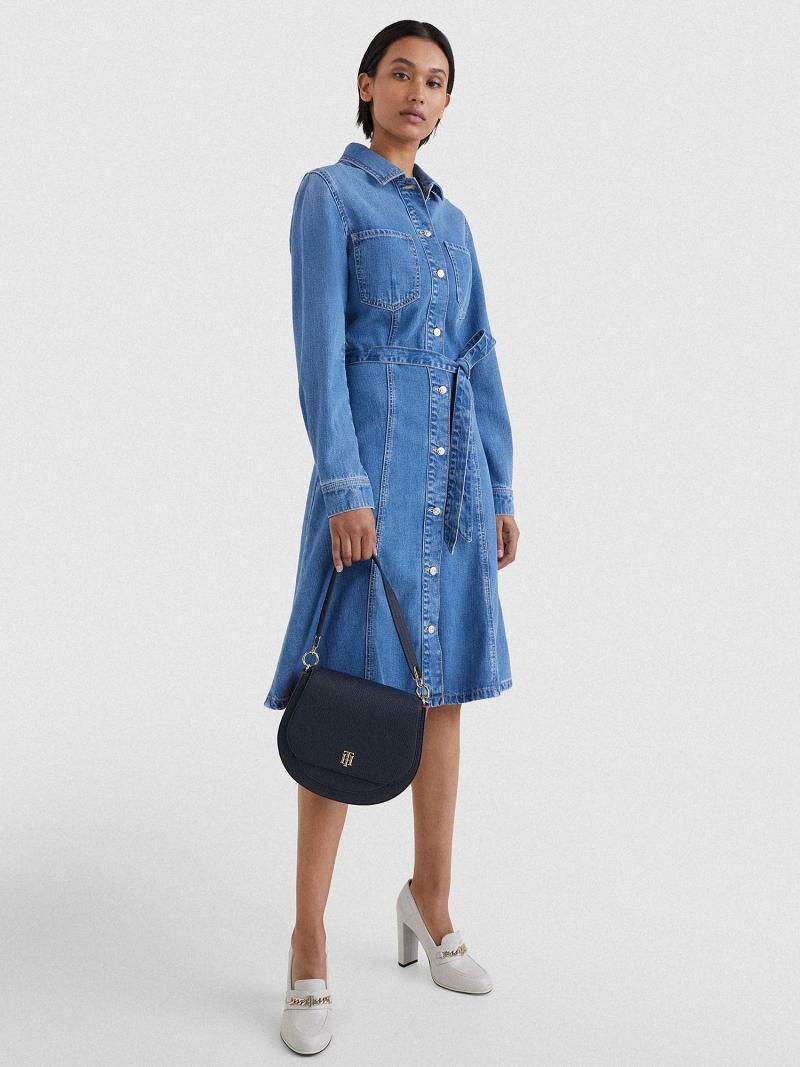 Dresses Tommy Hilfiger Denim Fit-And-Flare Azules | MX_W21056