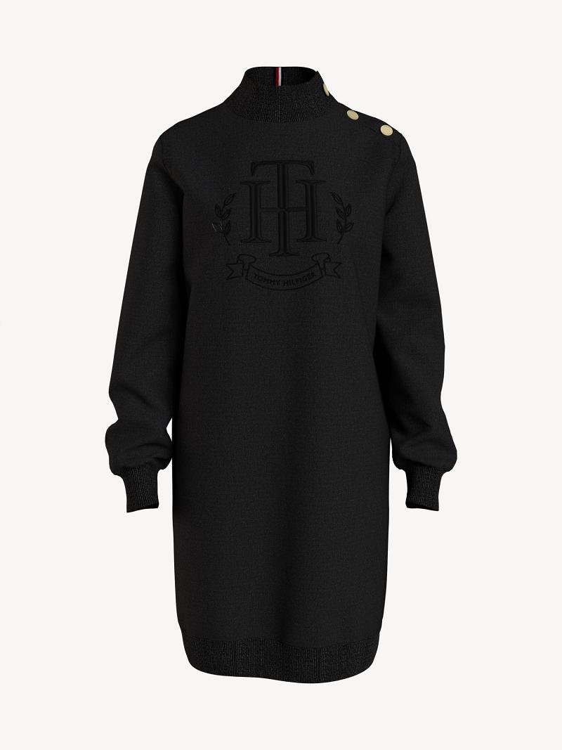 Dresses Tommy Hilfiger Essential Crest Logo Negros | MX_W21062