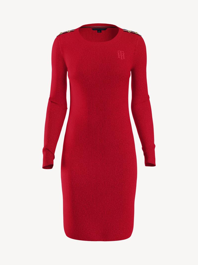 Dresses Tommy Hilfiger Essential Monogram Long-Sleeve Rojos | MX_W21068