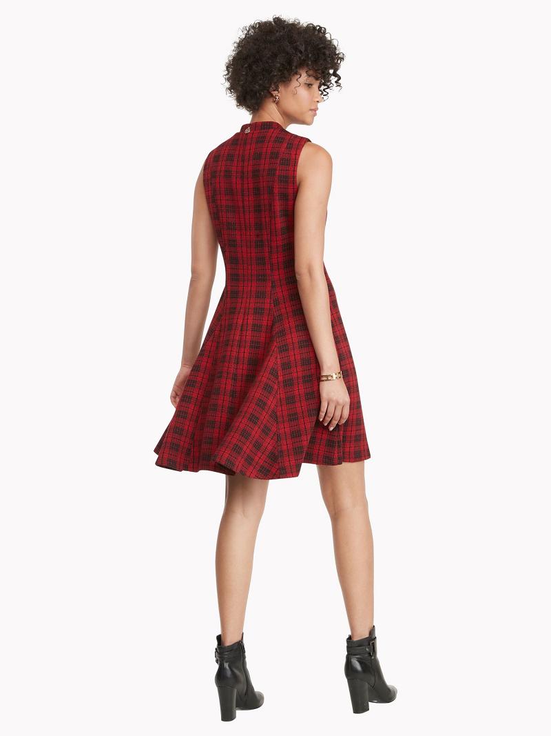 Dresses Tommy Hilfiger Essential Plaid Knit Rojos Negros | MX_W21070