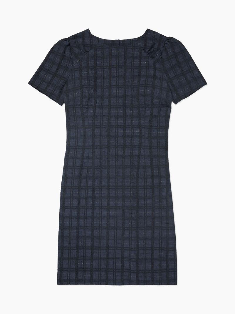 Dresses Tommy Hilfiger Essential Plaid Shimmer Shift Azul Marino | MX_W21072