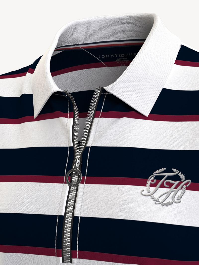 Dresses Tommy Hilfiger Essential Slim Fit Stripe Polo Blancos Negros | MX_W21075