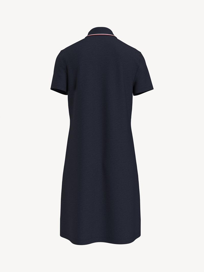 Dresses Tommy Hilfiger Essential Split-Neck Polo Azul Marino | MX_W21076