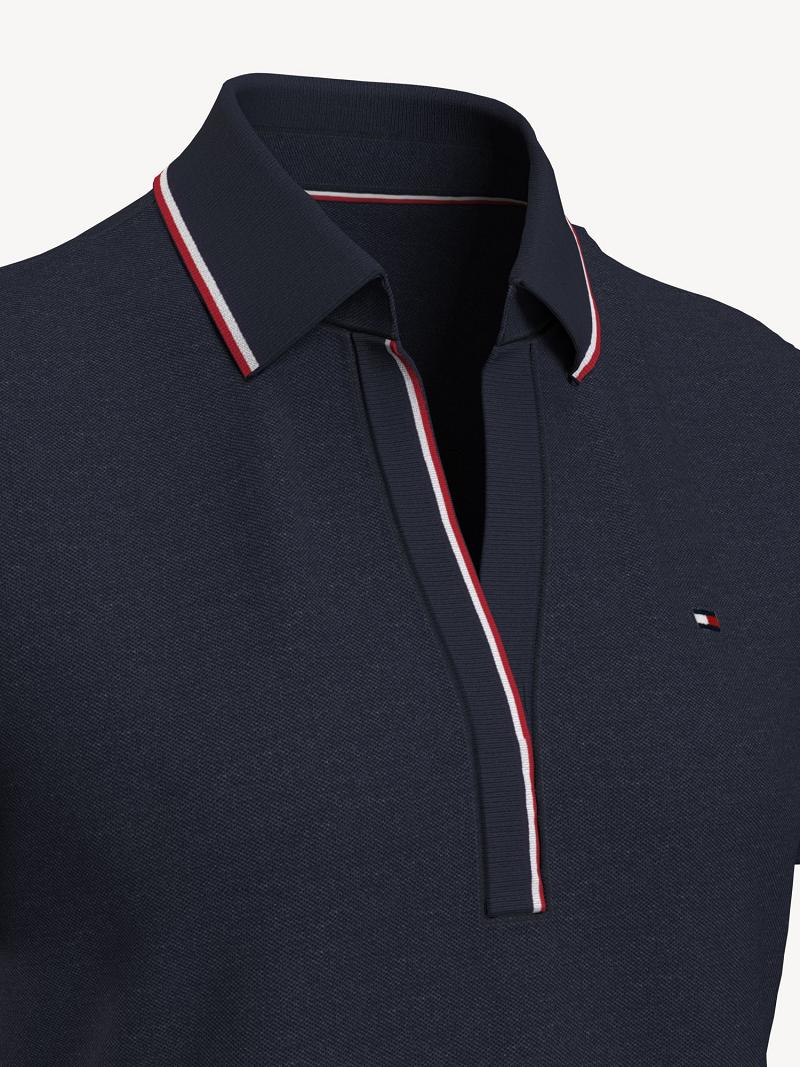 Dresses Tommy Hilfiger Essential Split-Neck Polo Azul Marino | MX_W21076