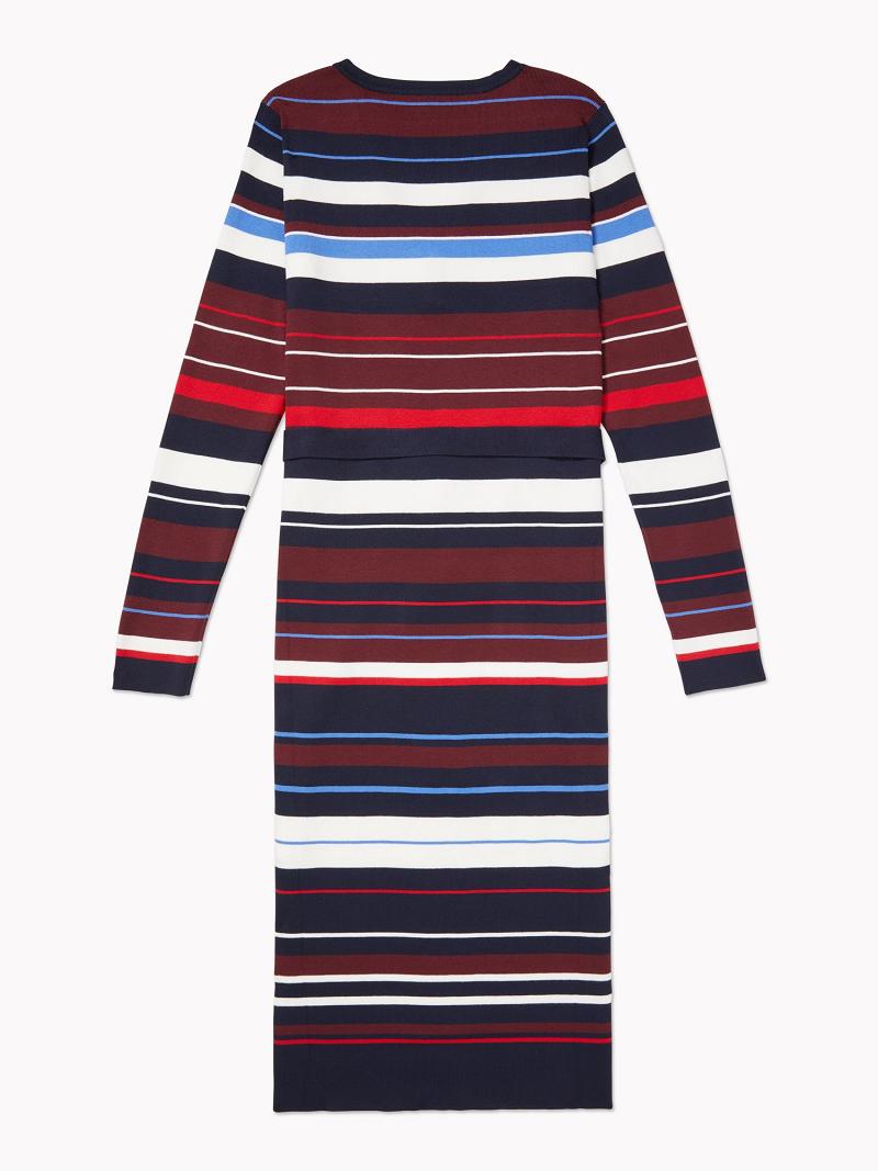 Dresses Tommy Hilfiger Essential Stripe Henley Azul Marino Multicolor | MX_W21079