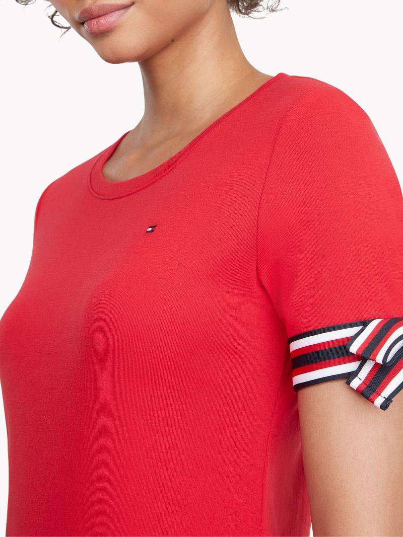 Dresses Tommy Hilfiger Essential Tie-Sleeve Rojos | MX_W21080