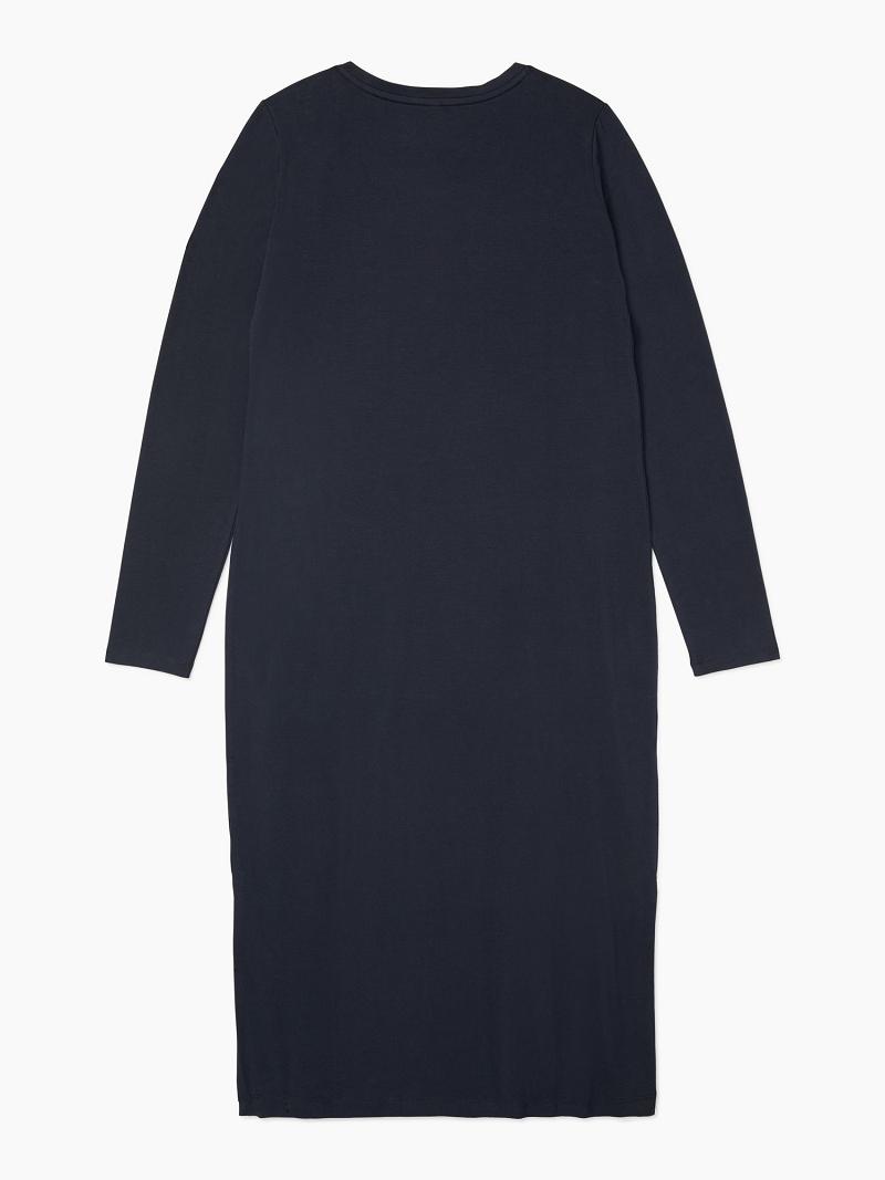 Dresses Tommy Hilfiger Essential V-Neck Midi Azules | MX_W21083