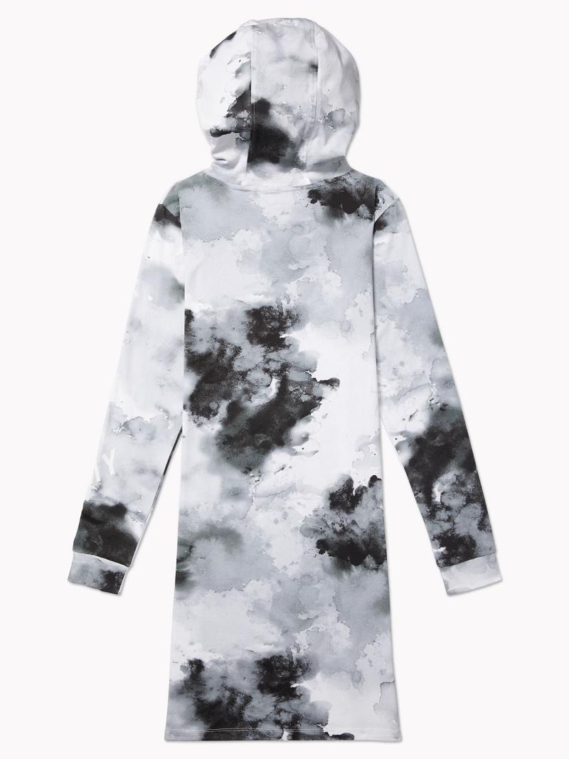 Dresses Tommy Hilfiger Essential Watercolor Print Hoodie Blancos Negros | MX_W21085