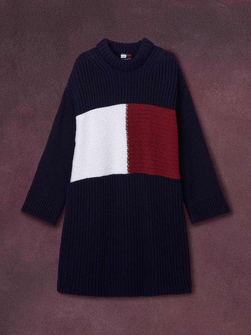 Dresses Tommy Hilfiger Flag Sueter Azules | MX_W21088