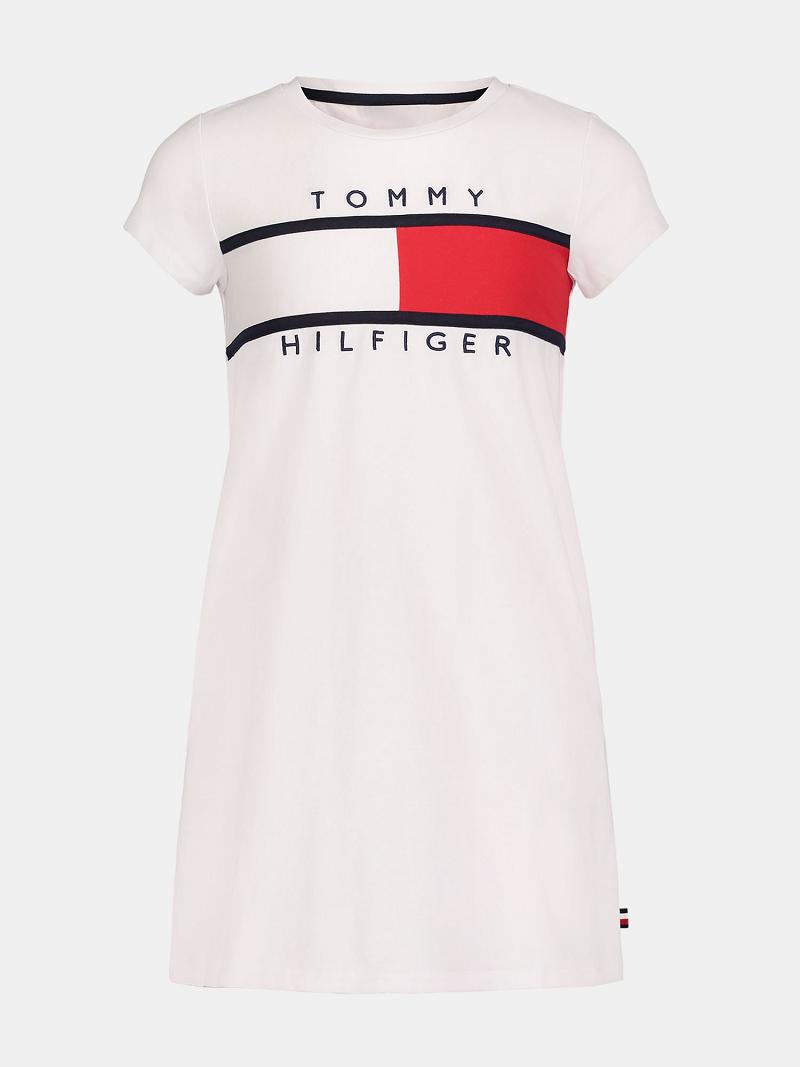 Dresses Tommy Hilfiger Flag T-Shirt Rosas | MX_G1058