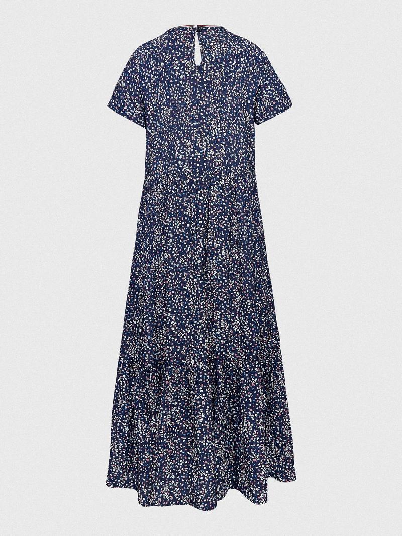 Dresses Tommy Hilfiger Floral Midi Azules | MX_G1062