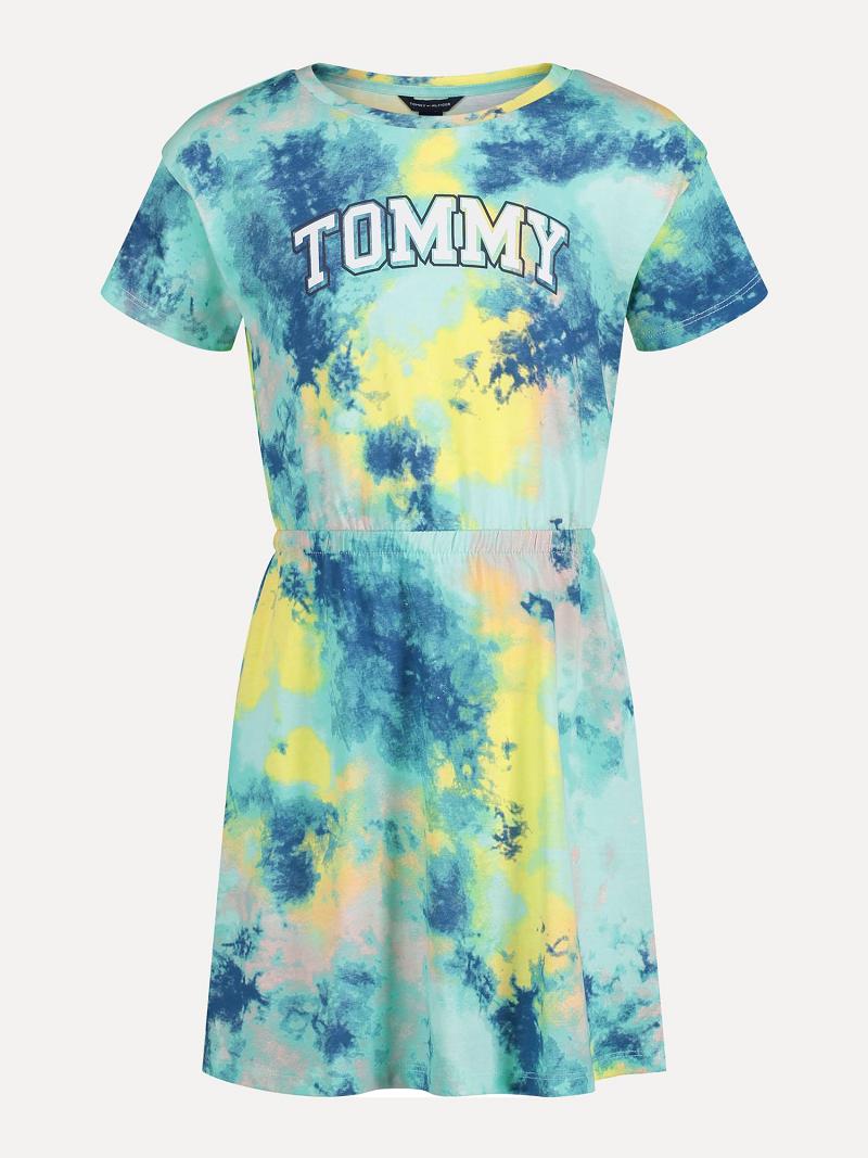 Dresses Tommy Hilfiger Little Tie-Dye T-Shirt Verde Menta | MX_G1073