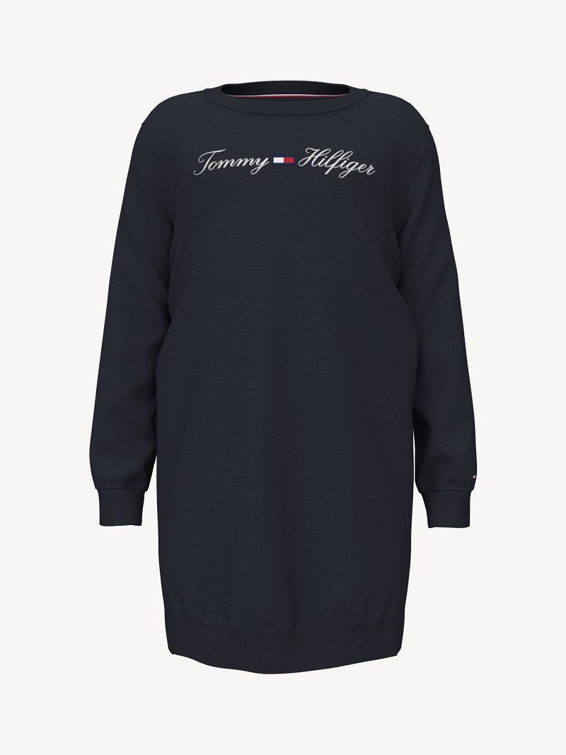 Dresses Tommy Hilfiger Logo Sweatshirt Azul Marino | MX_G1074