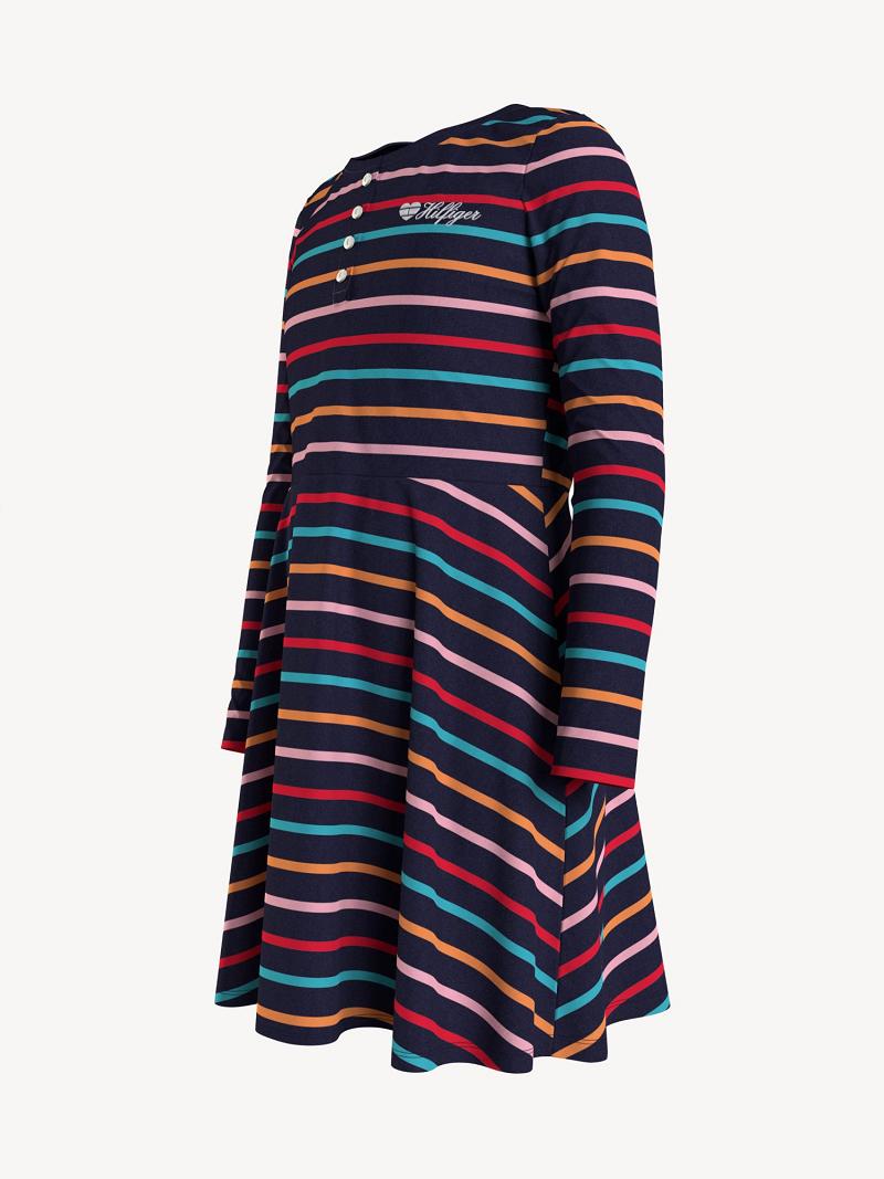 Dresses Tommy Hilfiger Multi Stripe T-Shirt Azules Multicolor | MX_G1076