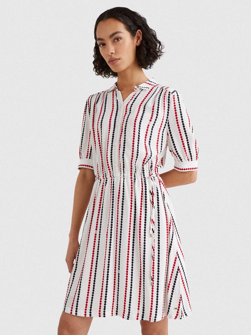 Dresses Tommy Hilfiger Polka Dot Shirtdress Blancos | MX_W21105