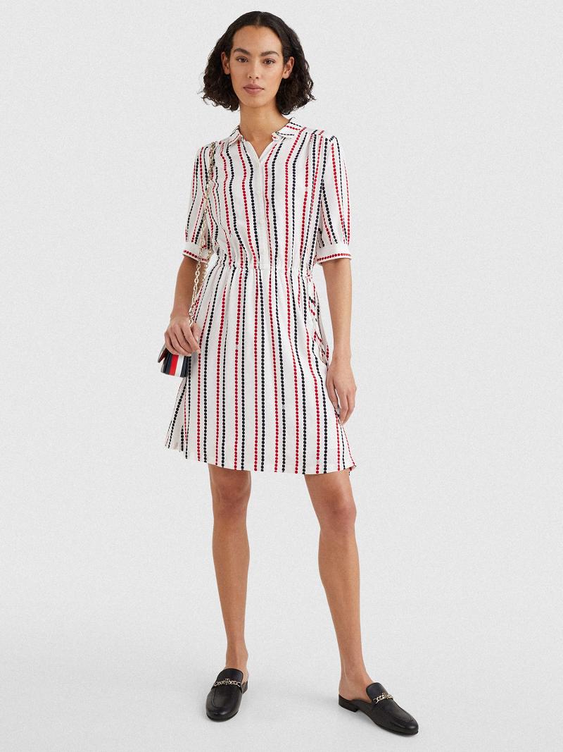 Dresses Tommy Hilfiger Polka Dot Shirtdress Blancos | MX_W21105