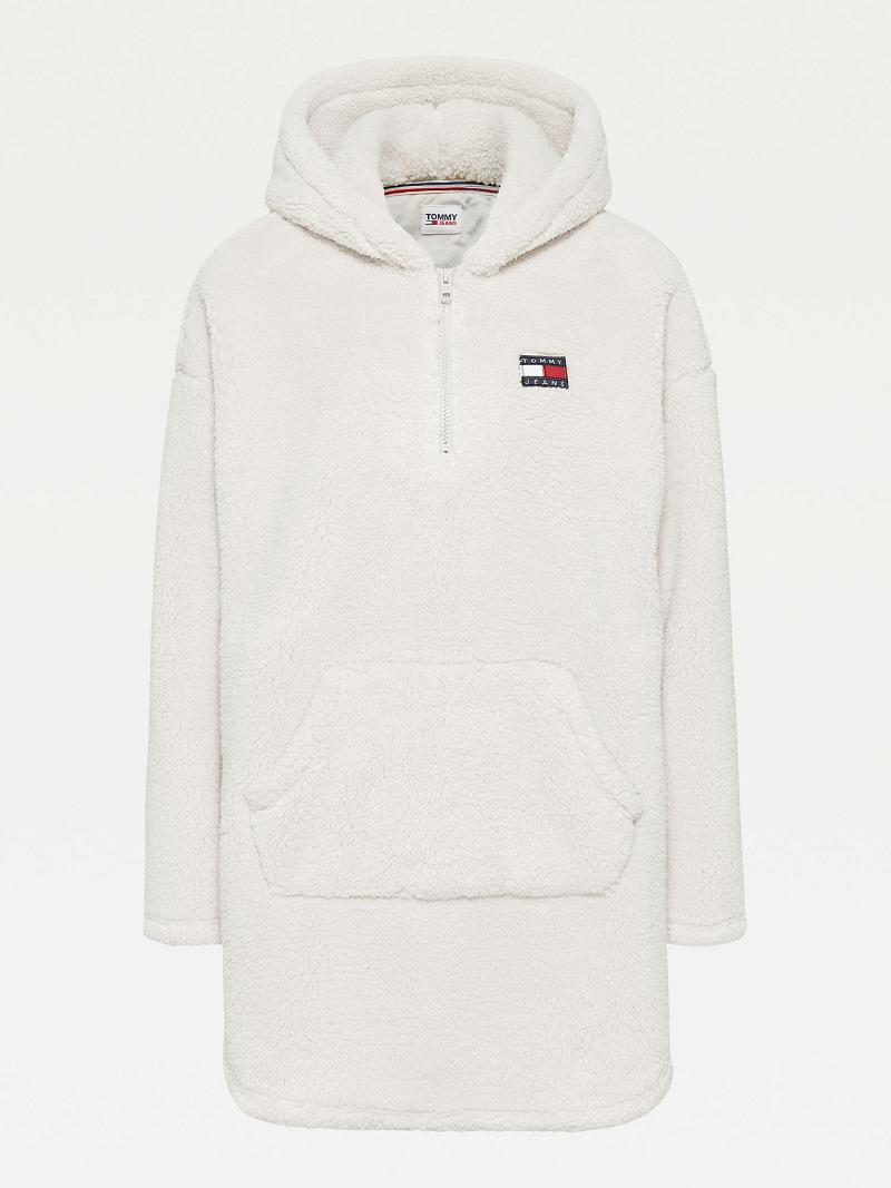 Dresses Tommy Hilfiger Recycled Badge Hoodie Beige | MX_W21108