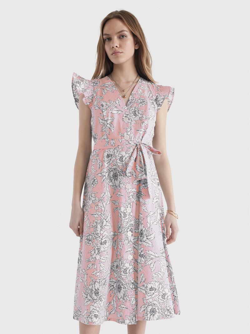 Dresses Tommy Hilfiger Rose Midi Rosas Multicolor | MX_W21113