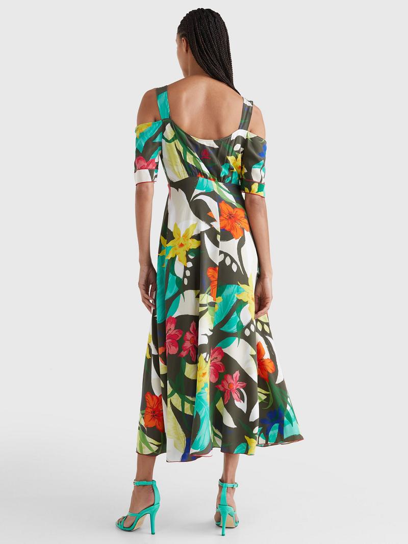 Dresses Tommy Hilfiger Silk Hawaiian Maxi Multicolor | MX_W21118