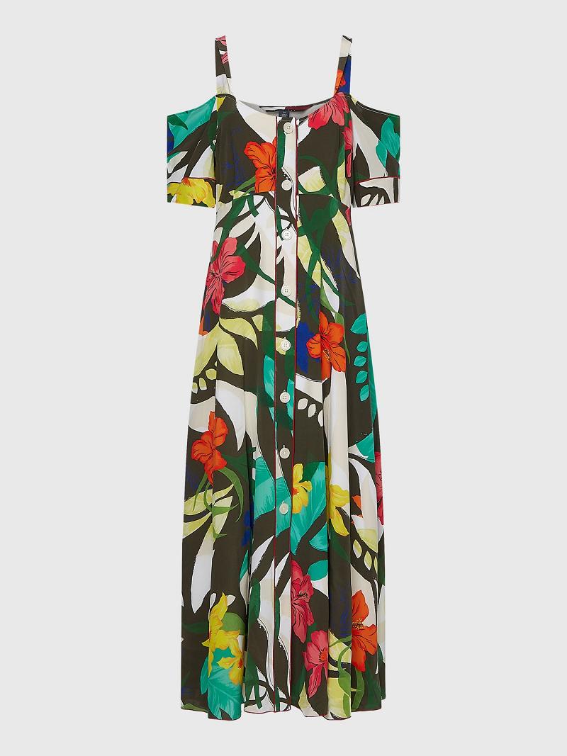 Dresses Tommy Hilfiger Silk Hawaiian Maxi Multicolor | MX_W21118