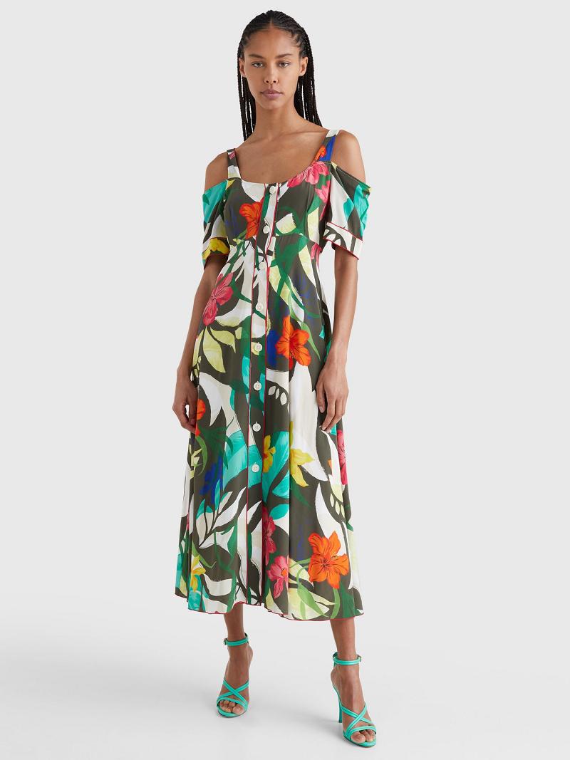 Dresses Tommy Hilfiger Silk Hawaiian Maxi Multicolor | MX_W21118