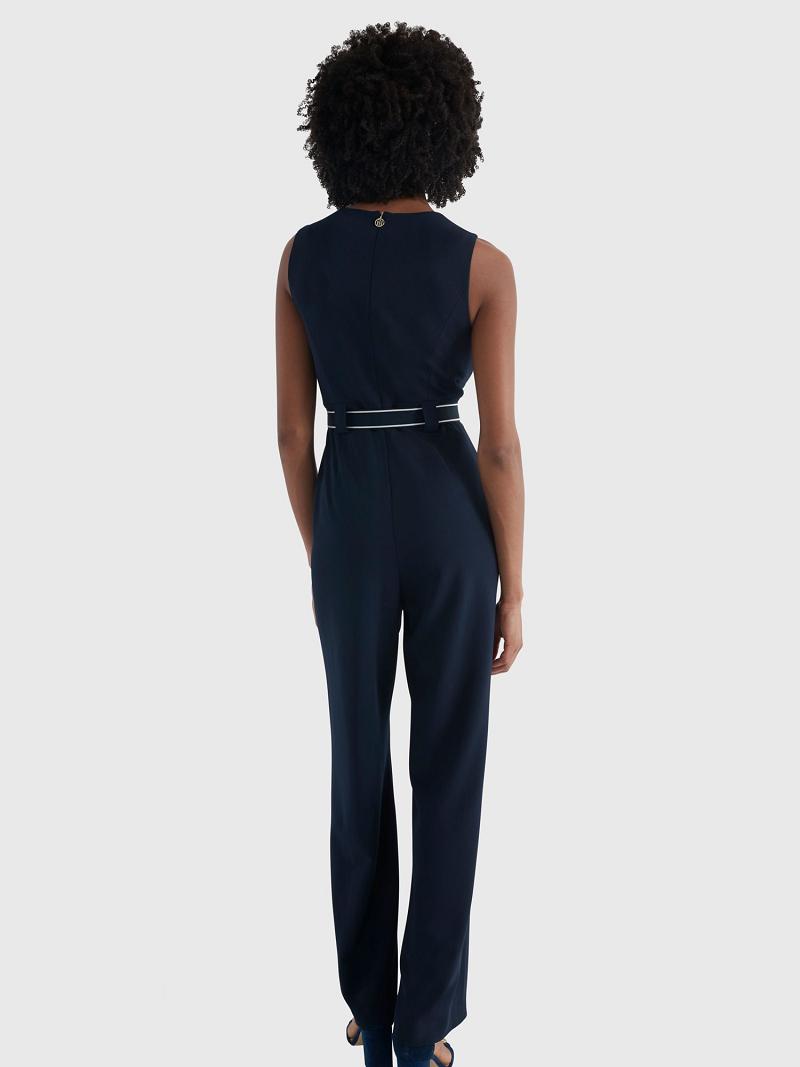 Dresses Tommy Hilfiger Sin Manga Belted Jumpsuit Azules | MX_W21119