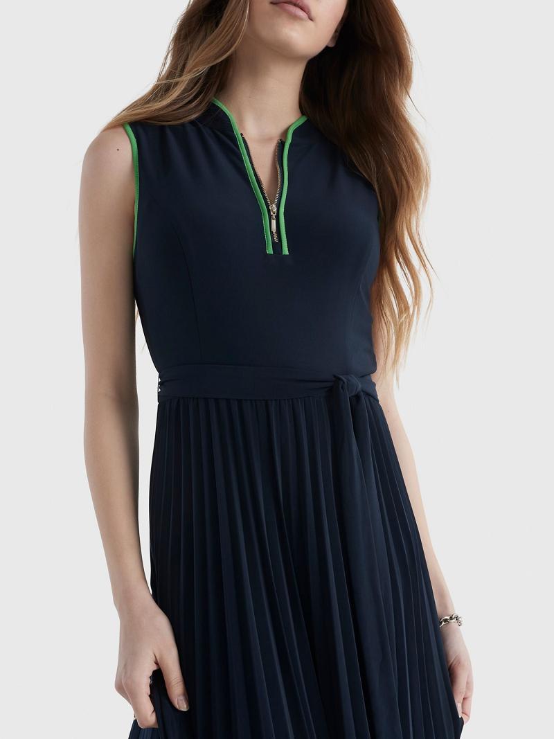 Dresses Tommy Hilfiger Sin Manga Jersey Azules | MX_W21120