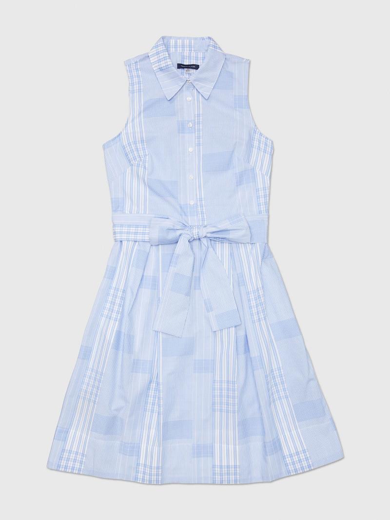 Dresses Tommy Hilfiger Sin Manga Patchwork Azules Blancos | MX_W21121