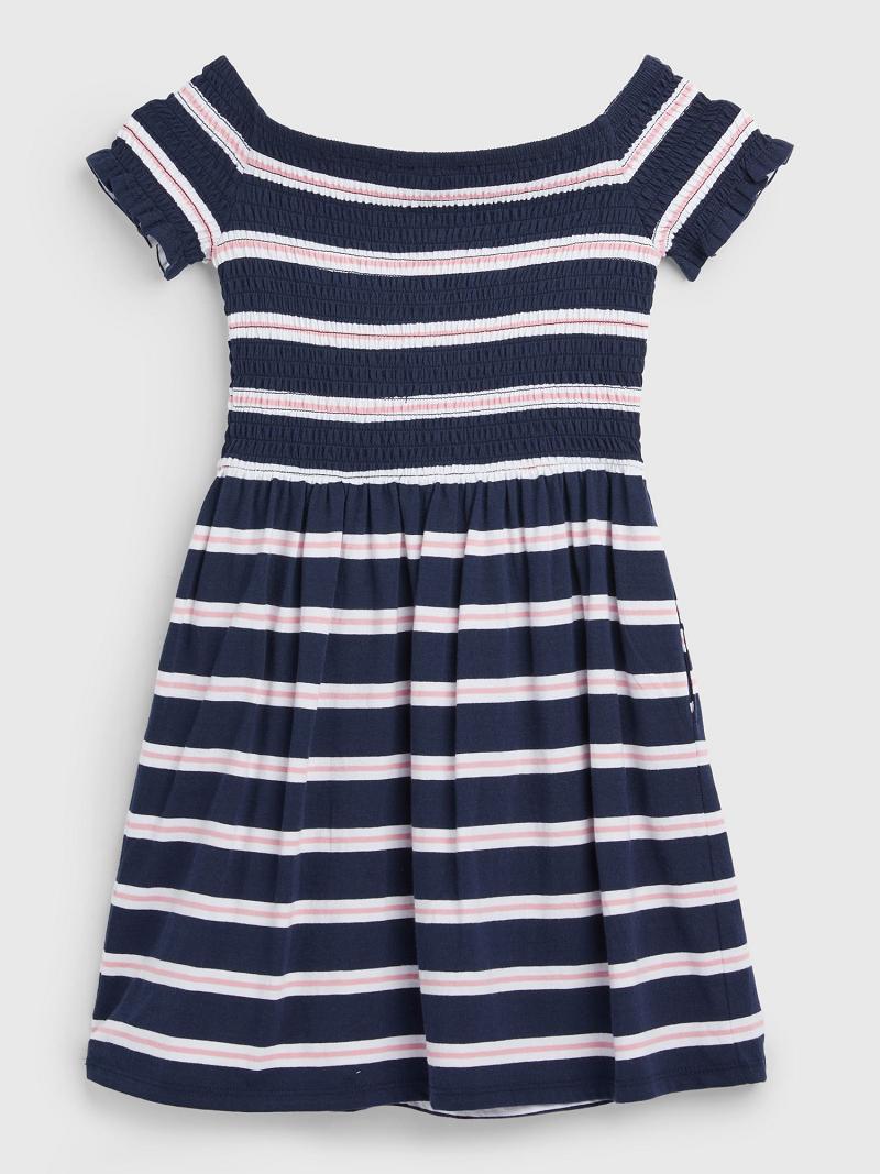 Dresses Tommy Hilfiger Smocked Azules | MX_G1083