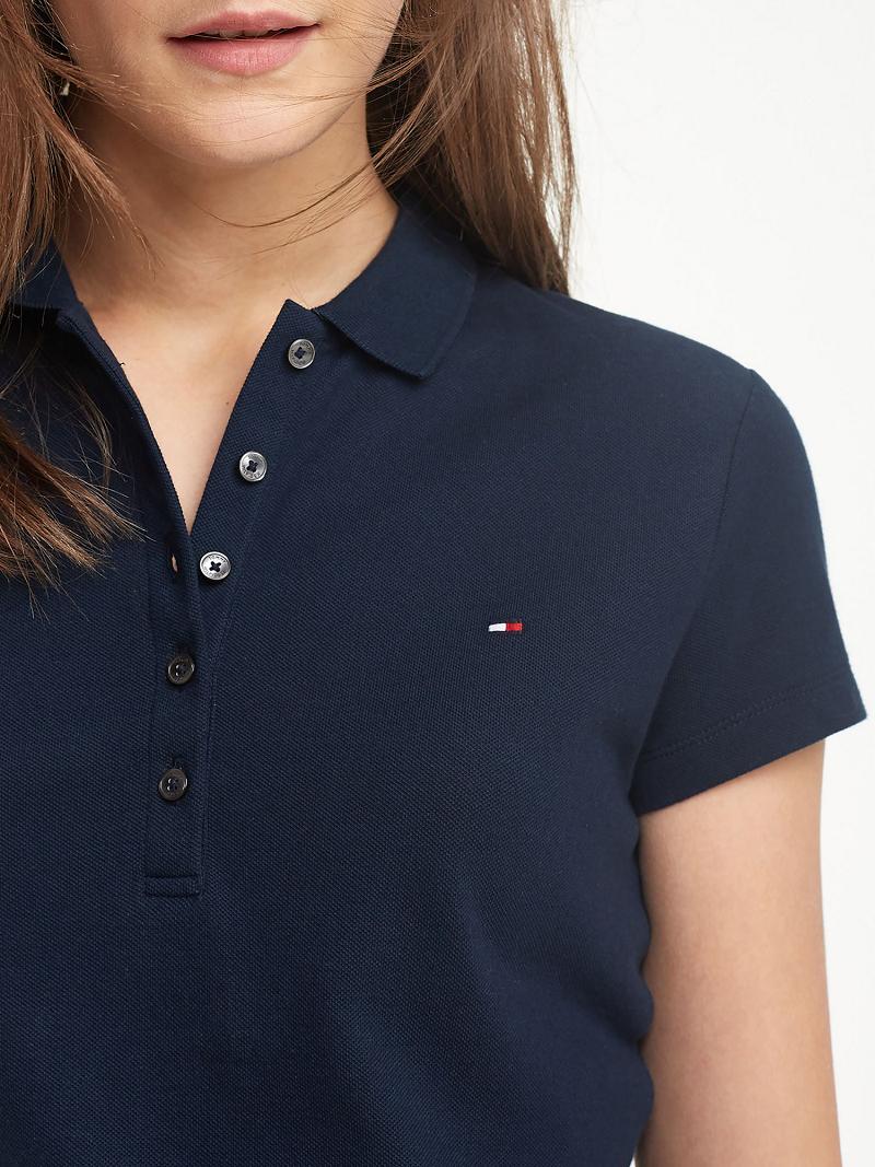 Dresses Tommy Hilfiger Stretch Algodon Pique Polo Azules | MX_W21125