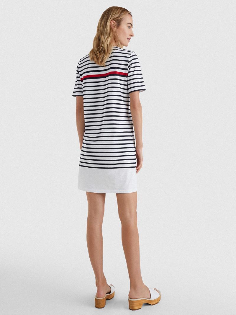 Dresses Tommy Hilfiger Stripe T-Shirt Rojos Blancos Azules | MX_W21127