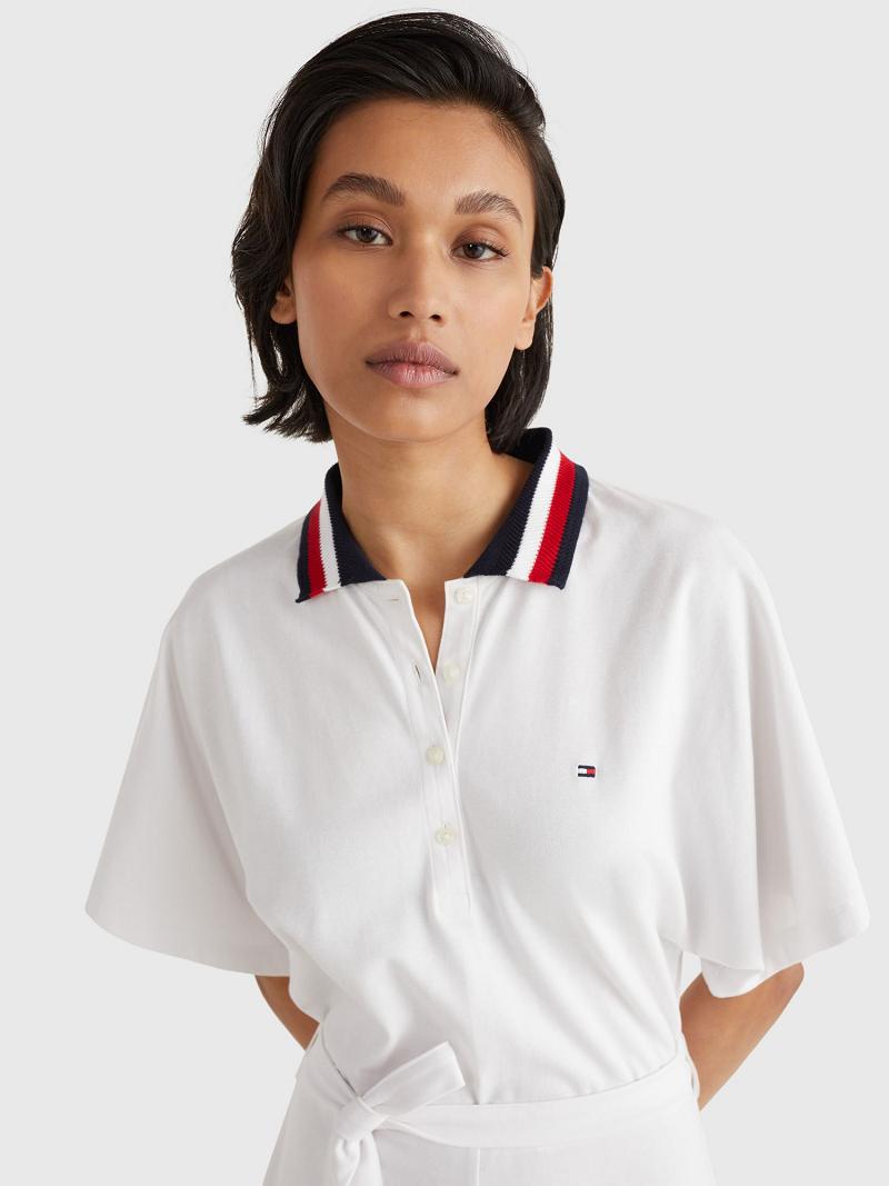 Dresses Tommy Hilfiger Tie-Cintura Pique Polo Blancos | MX_W21132