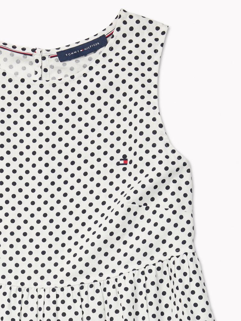 Dresses Tommy Hilfiger Tiered Dot Blancos Azules | MX_W21133