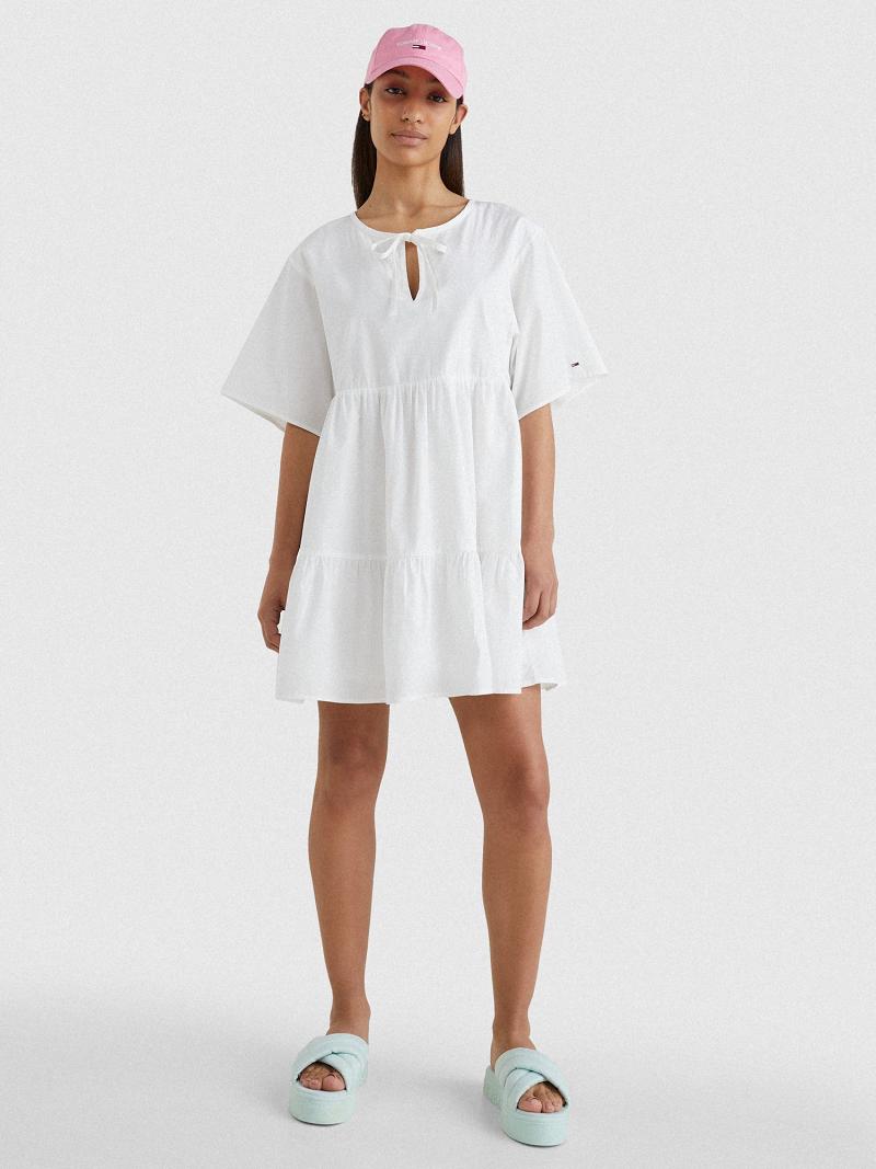 Dresses Tommy Hilfiger Tiered Kaftan Blancos | MX_W21134