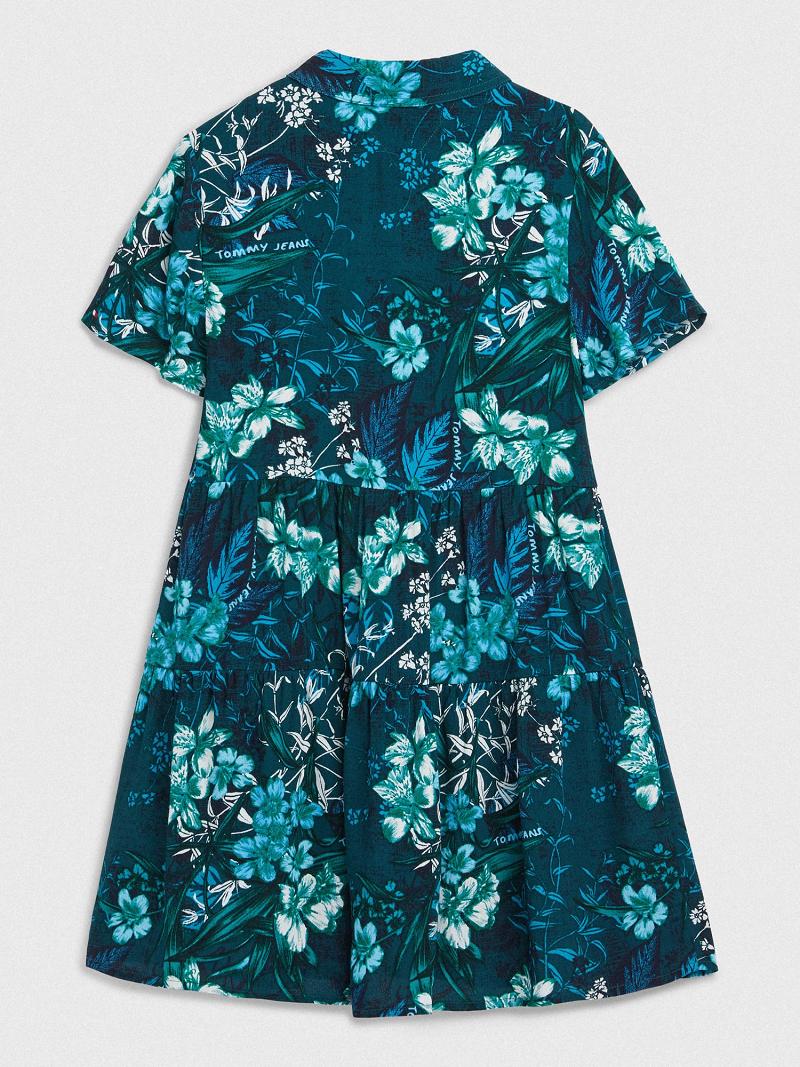 Dresses Tommy Hilfiger Tropical Print Verdes | MX_G1087