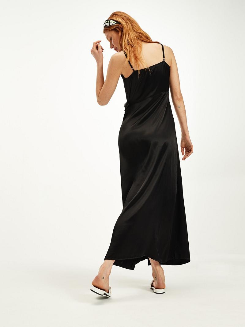 Dresses Tommy Hilfiger Wrap Maxi Negros | MX_W21137