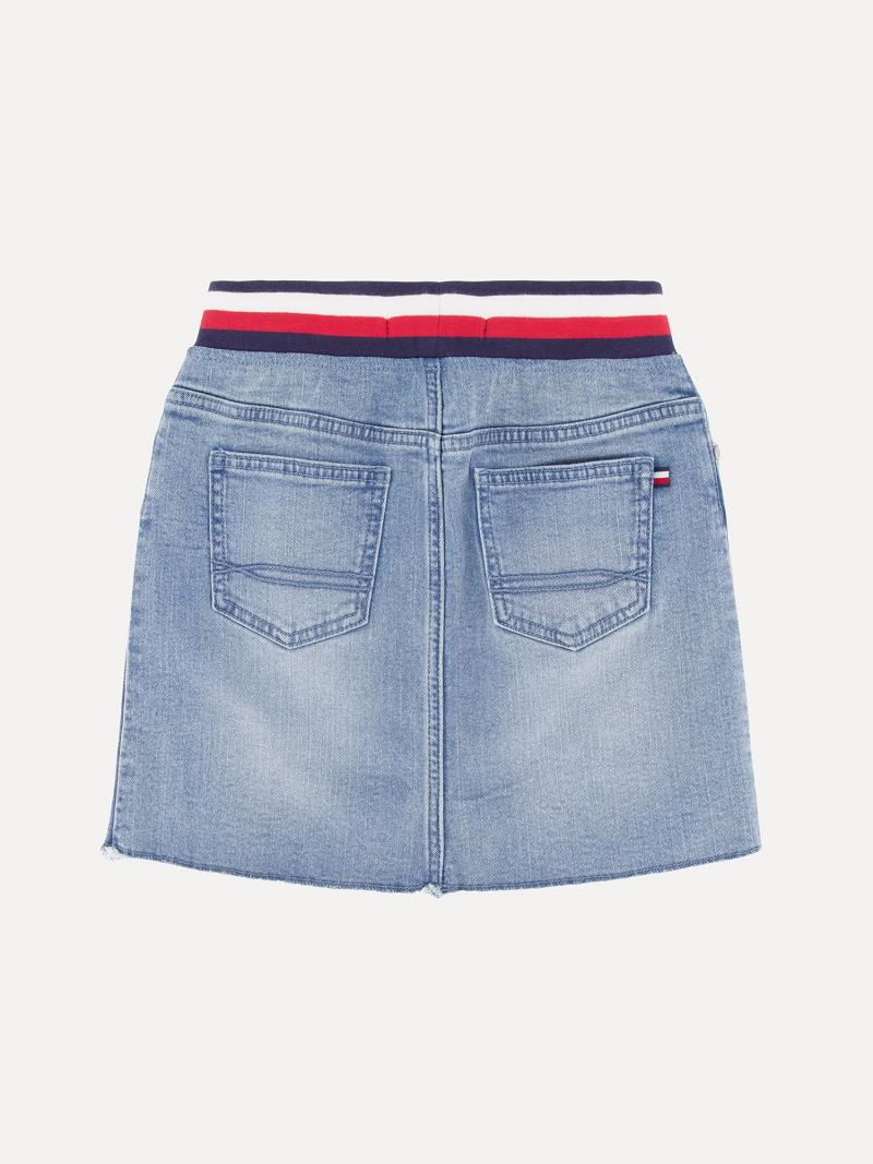 Falda Tommy Hilfiger Big Pull-On Denim Azules | MX_G1166