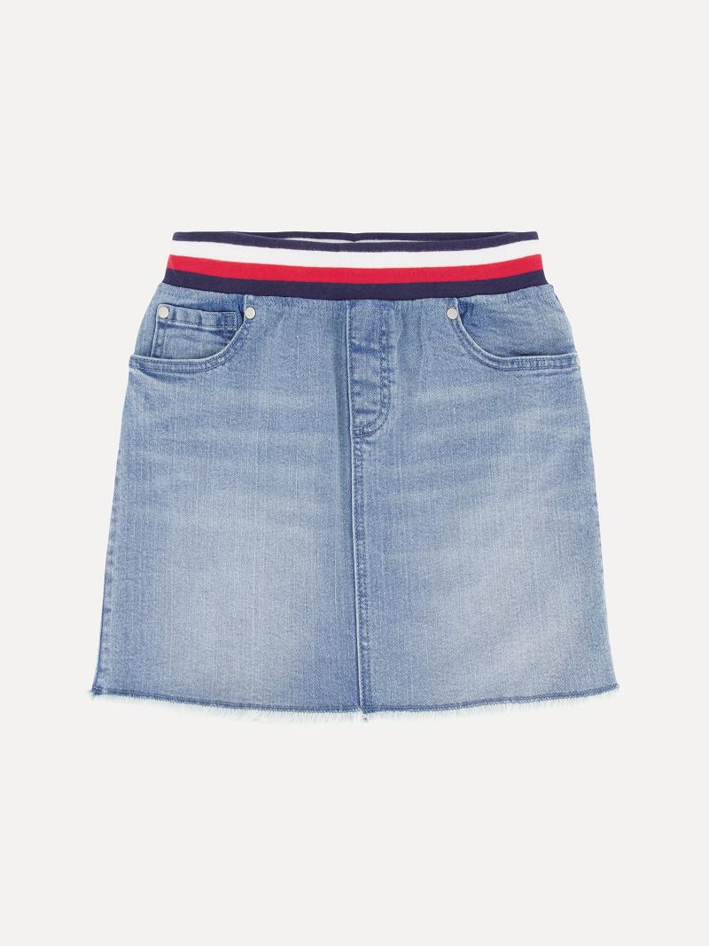 Falda Tommy Hilfiger Big Pull-On Denim Azules | MX_G1166