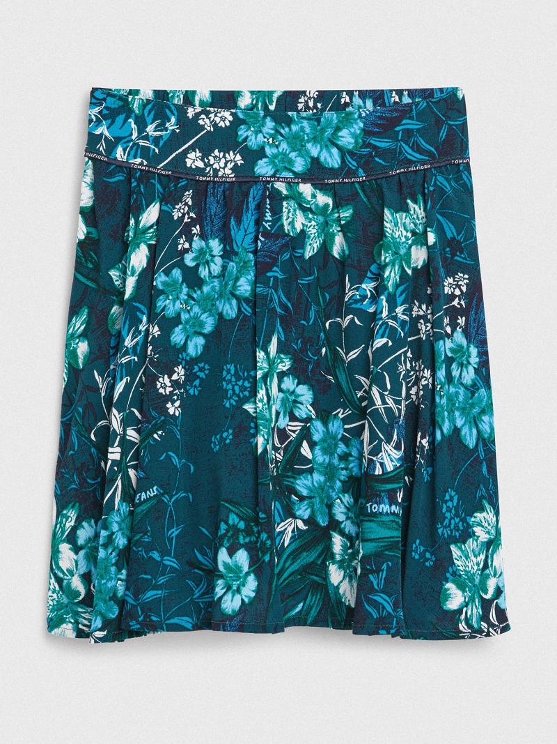 Falda Tommy Hilfiger Tropical Print Verdes | MX_G1173