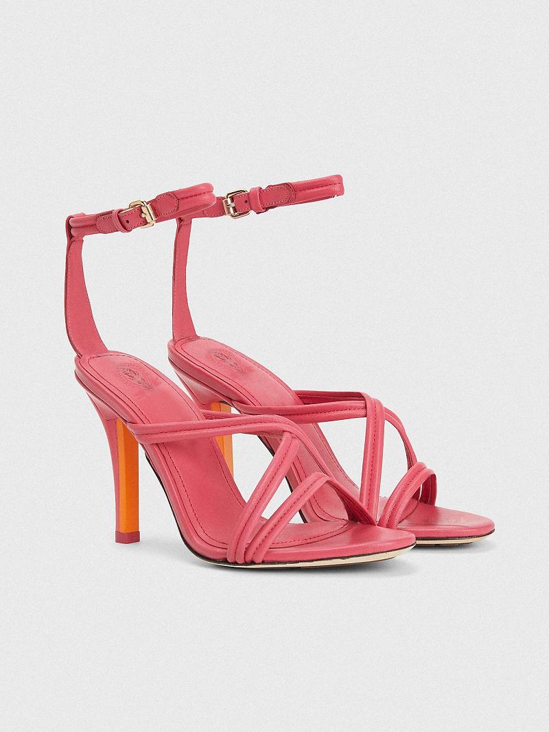 Heeled Sandals Tommy Hilfiger Tacón Color Pop Rosas | MX_W21606