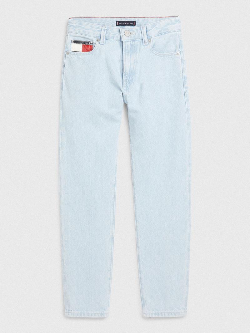 Jeans Tommy Hilfiger Bleach Wash Straight Azules | MX_B2046