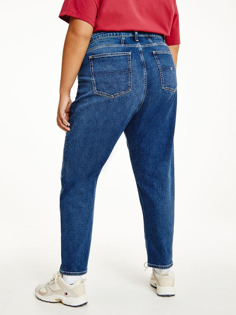 Jeans Tommy Hilfiger Curve High Rise Tapered Mom Fit Azules | MX_W21189