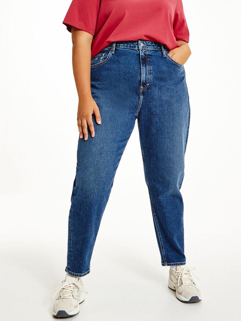 Jeans Tommy Hilfiger Curve High Rise Tapered Mom Fit Azules | MX_W21189