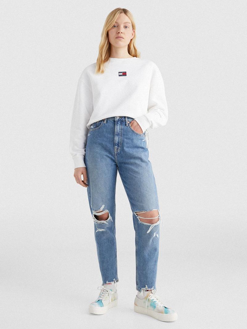 Jeans Tommy Hilfiger High Rise Distressed Mom Fit Azules | MX_W21195