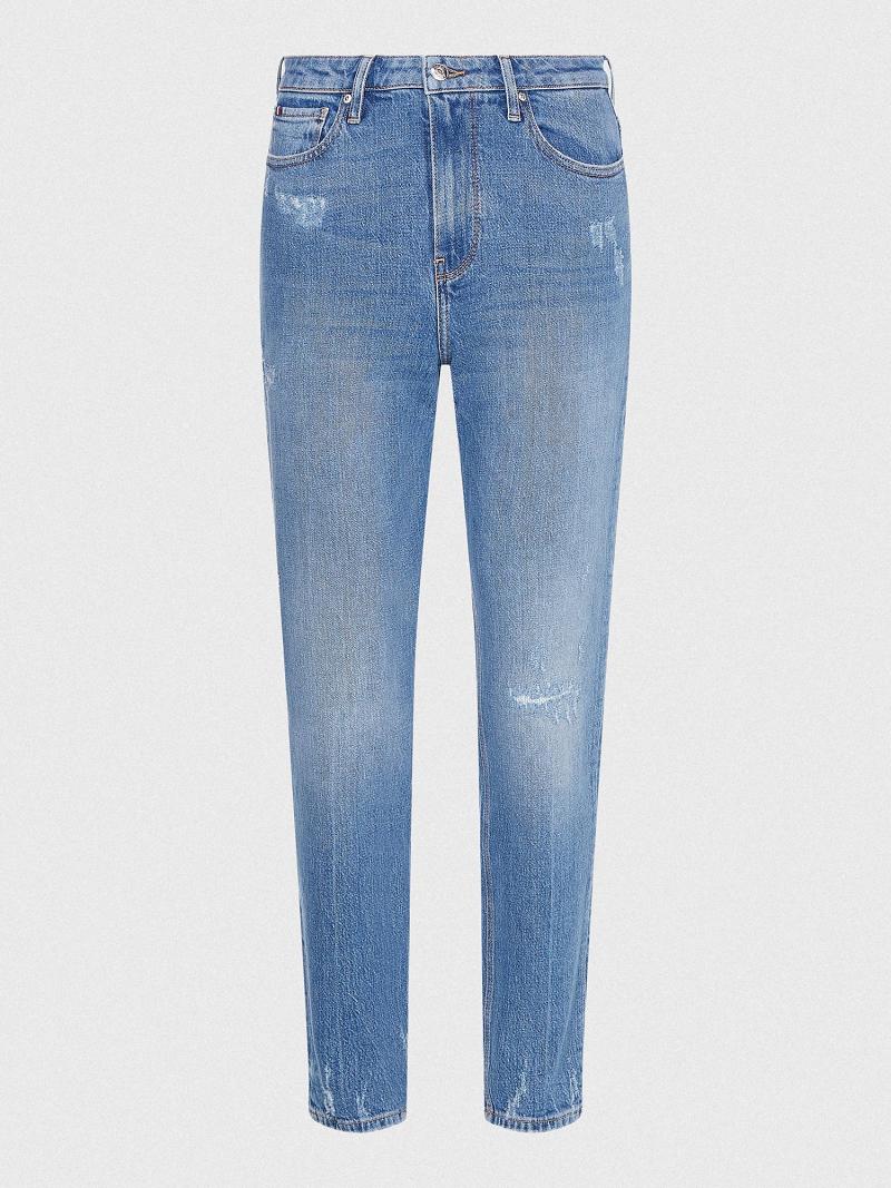 Jeans Tommy Hilfiger High Rise Tapered Fit Azul Marino | MX_W21198