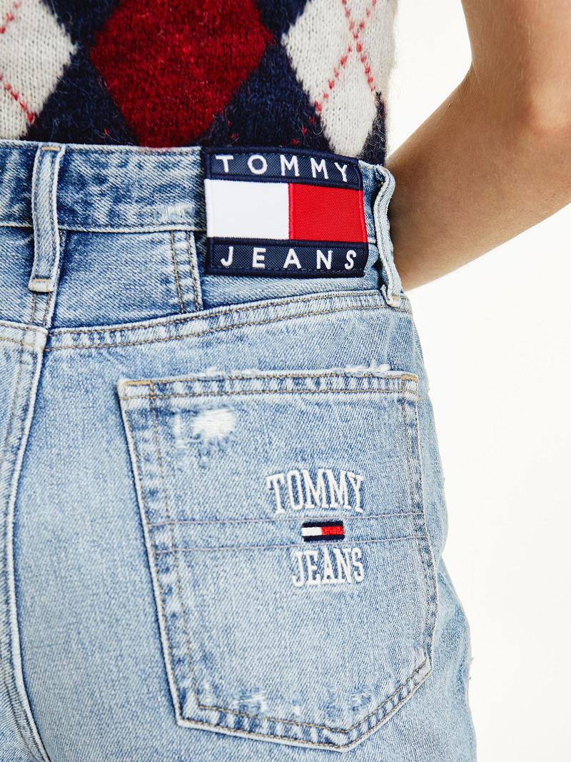 Jeans Tommy Hilfiger High Rise Tapered Mom Fit Azules | MX_W21200