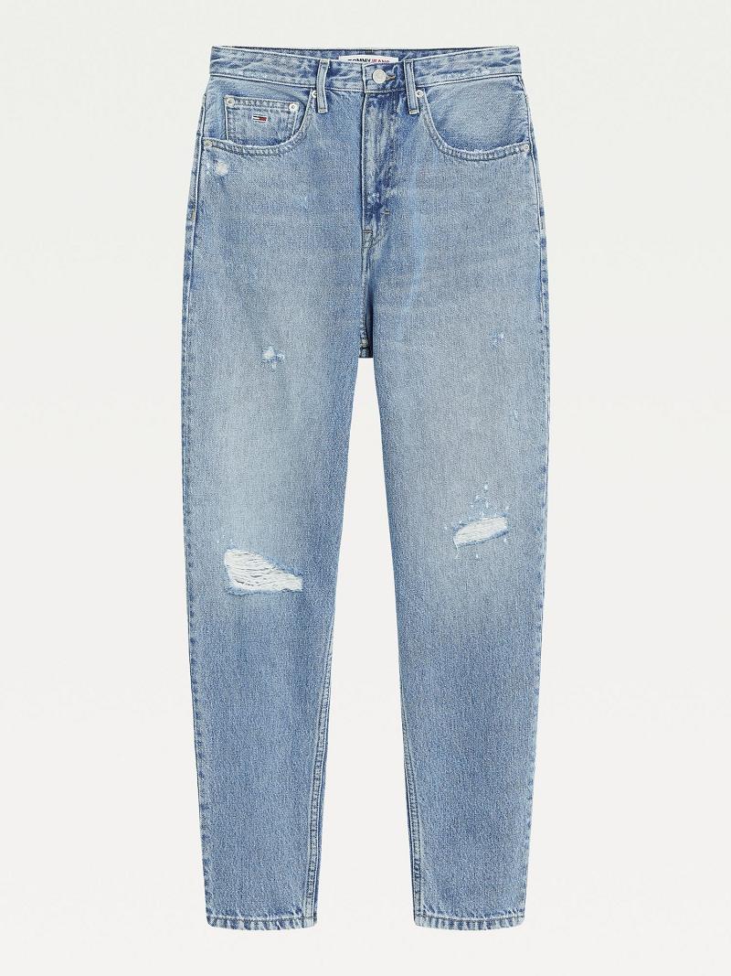 Jeans Tommy Hilfiger High Rise Tapered Mom Fit Azules | MX_W21200